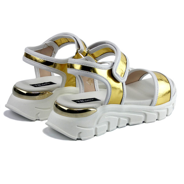 Tosca Blu Studio Sandale Gold/ Weiß